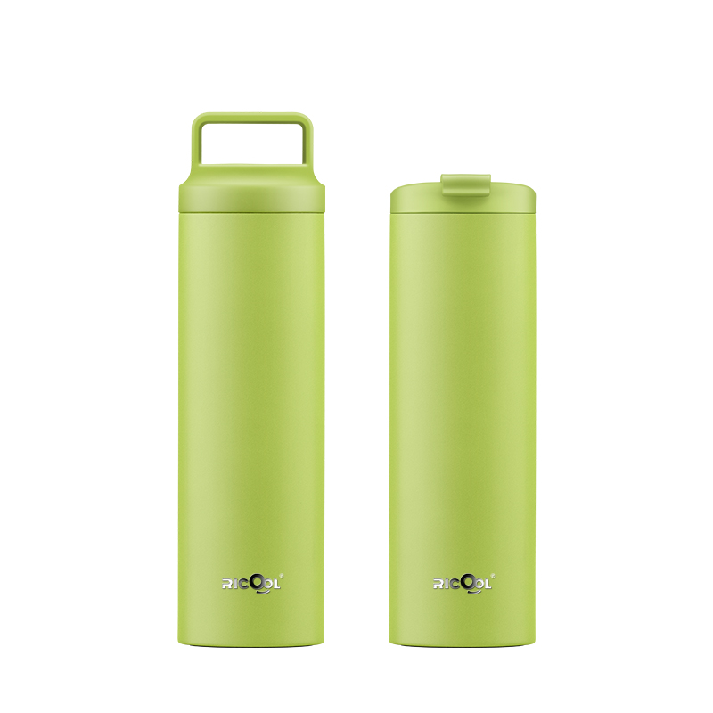 Dual-lid portable insulated Flask 450ML - Large Capacity Stainless Steel Water Bottle