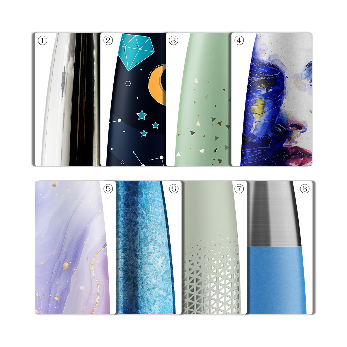 Custom Logo Printing Options - Mirror Polish, Laser Engraving, Hot Stamping, Powder Coating for Jane Bottle